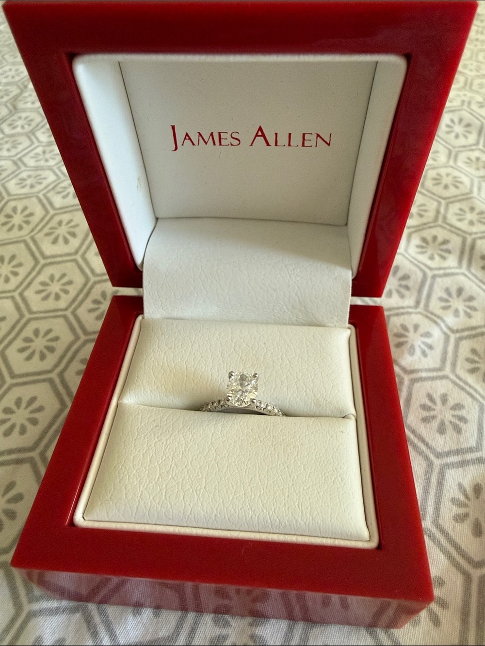 James Allen White Gold Diamond Engagement Ring - White